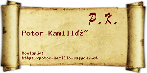 Potor Kamilló névjegykártya